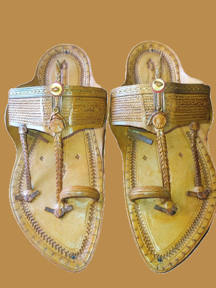 Picture of Handcrafted Kapashi Leather Chappals - Premium Quality with Traditional Look, 10 Strips and Wide Bridge